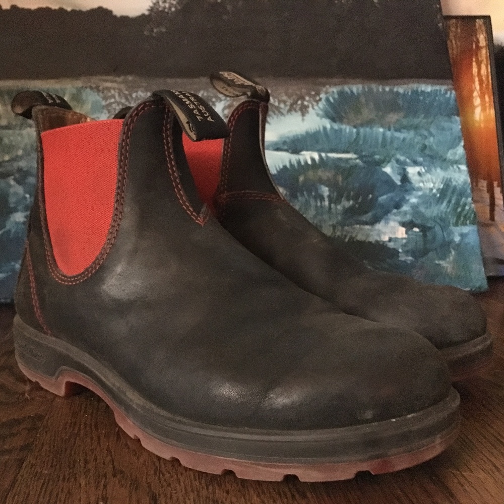 Red and Black Blundstones